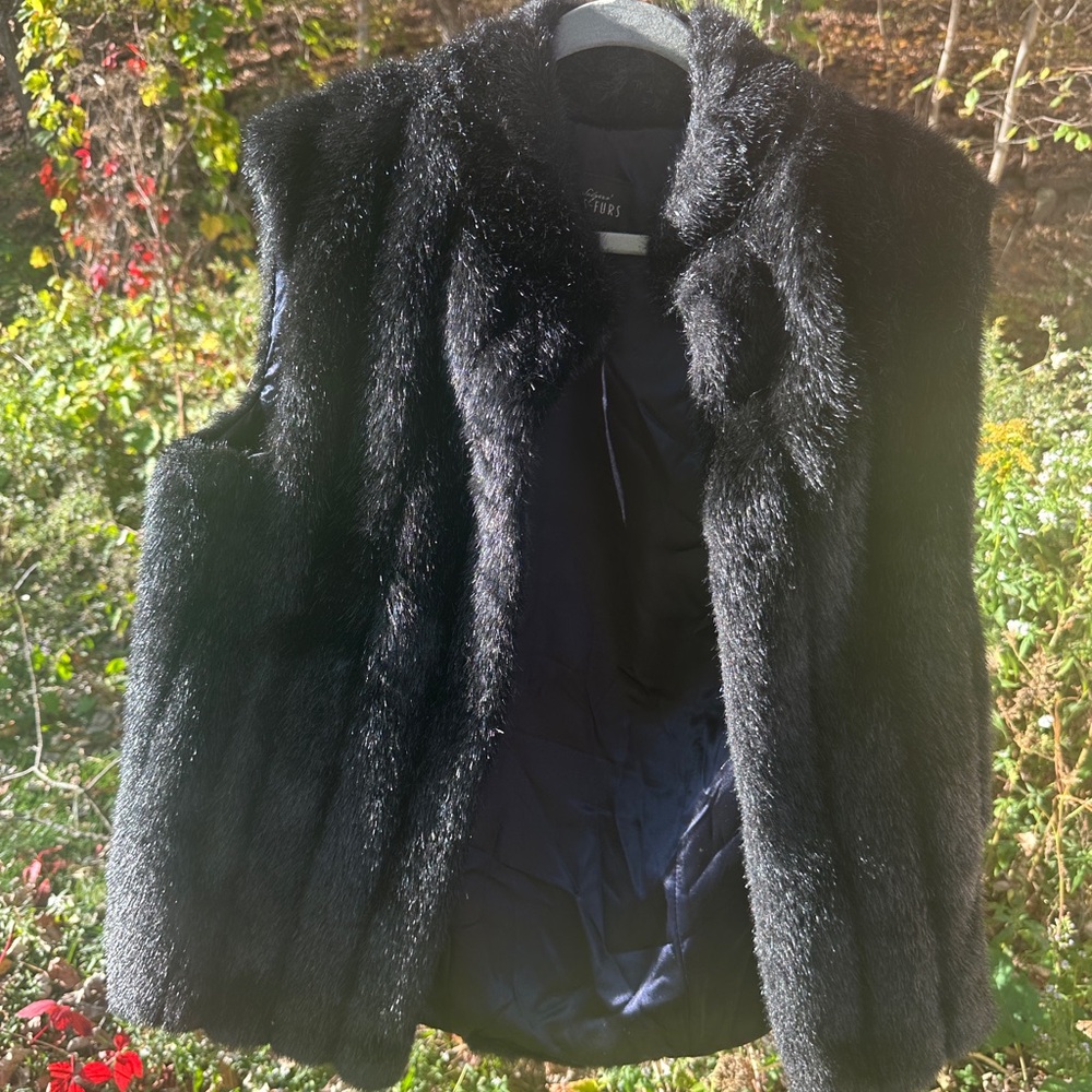Fabulous Furs Black Faux Fur Vest